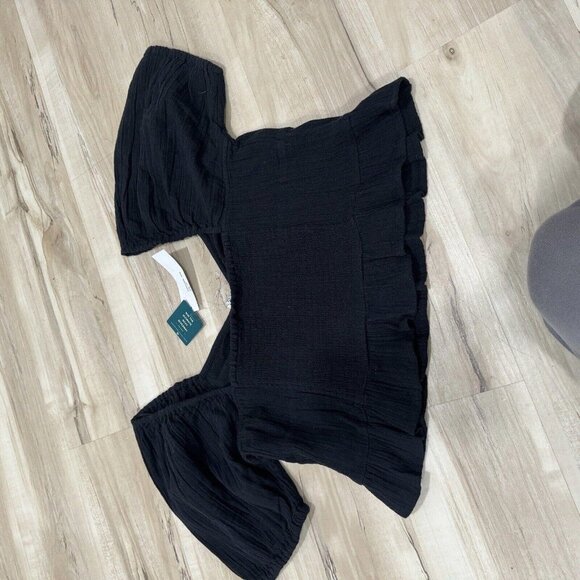 Women’s Roxy Black Top Blouse NWT peplum Size X-Large Xl - Picture 5 of 7